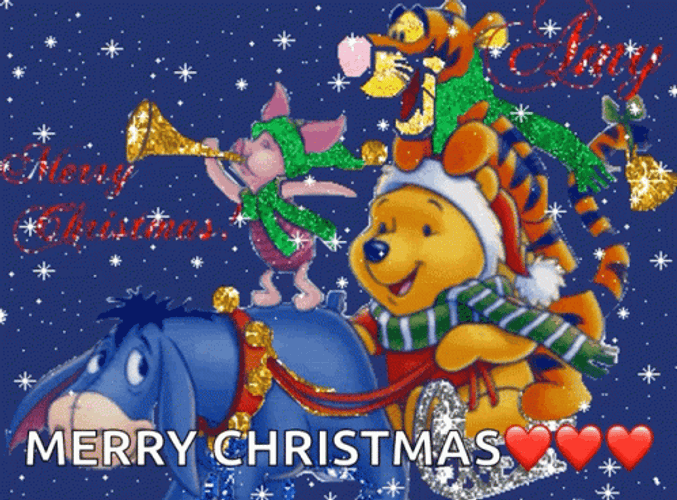 Merry Christmas Wednesday Winnie The Pooh And Eeyore GIF