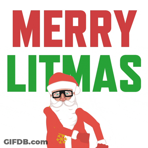 Merry Litmas Black Santa Dance GIF