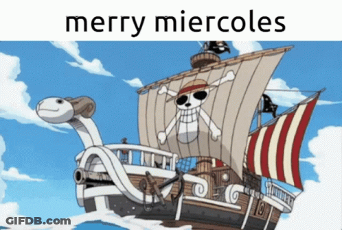 Merry Miercoles Pirate Ship Poster GIF