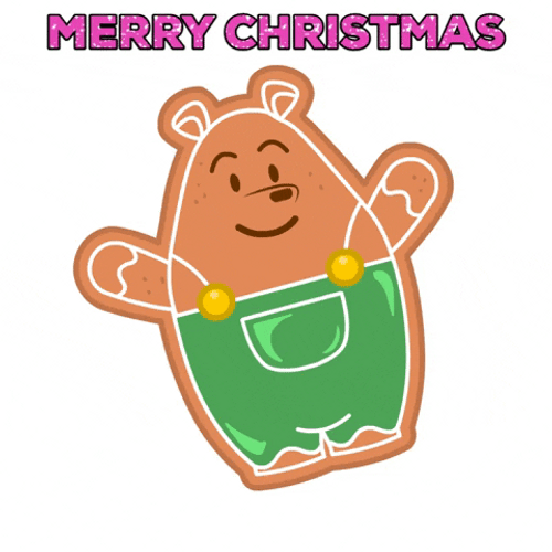 Merry Xmas Bear Pants Cookie GIF