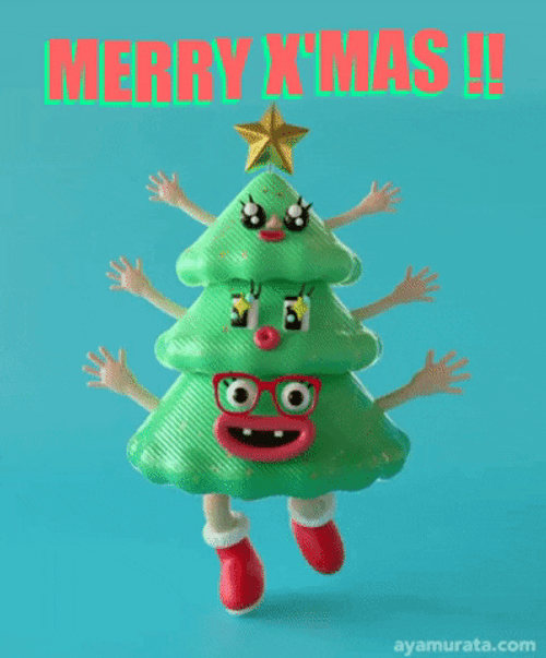 Merry Xmas Dancing Christmas Tree GIF