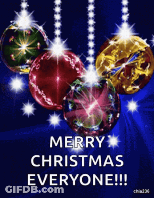 Merry Xmas Everyone Shiny Christmas Balls GIF