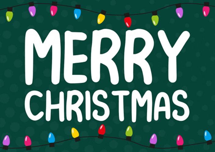 Merry Xmas Multi Colored Festive Lights GIF