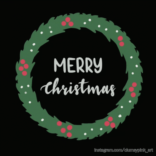 Merry Xmas Wreaths GIF