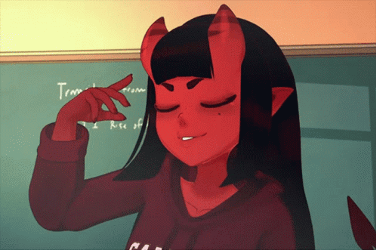 Meru Succubus Thinking GIF