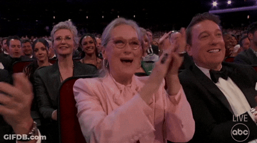 Meryl Streep Cheerful Applauds GIF
