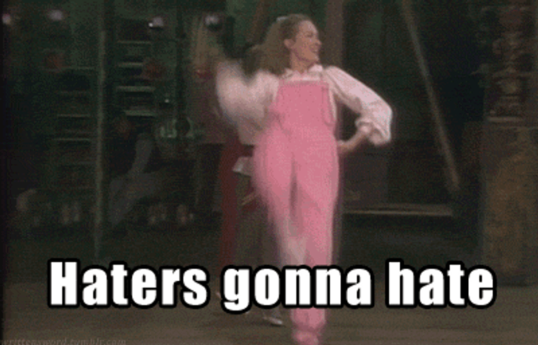 Meryl Streep In Pink Overalls Dance Haters GIF
