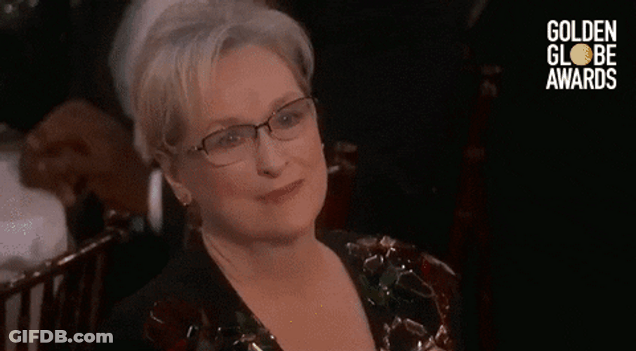 Meryl Streep Nodding Golden Globe Awards GIF
