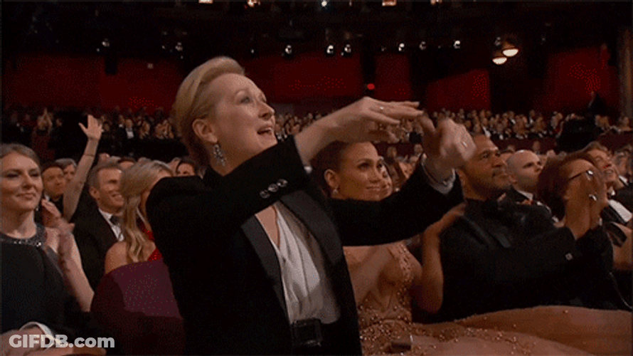 Meryl Streep Veteran Actress Cheering GIF