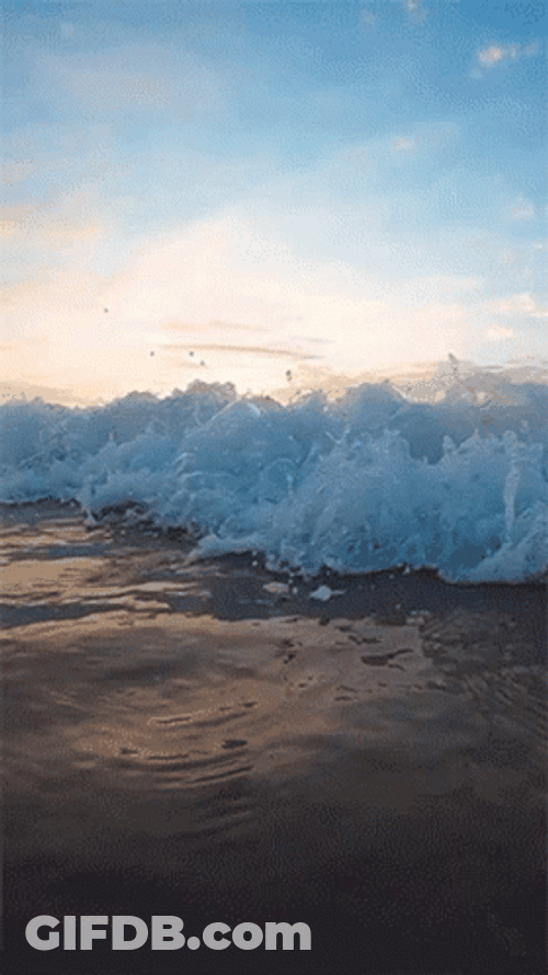 Mesmerizing Ocean Waves On Beachside GIF