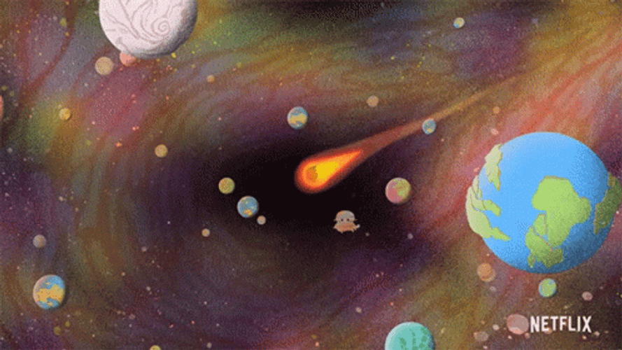 Mesmerizing Orange Sliver Of Light Meteor Shower GIF