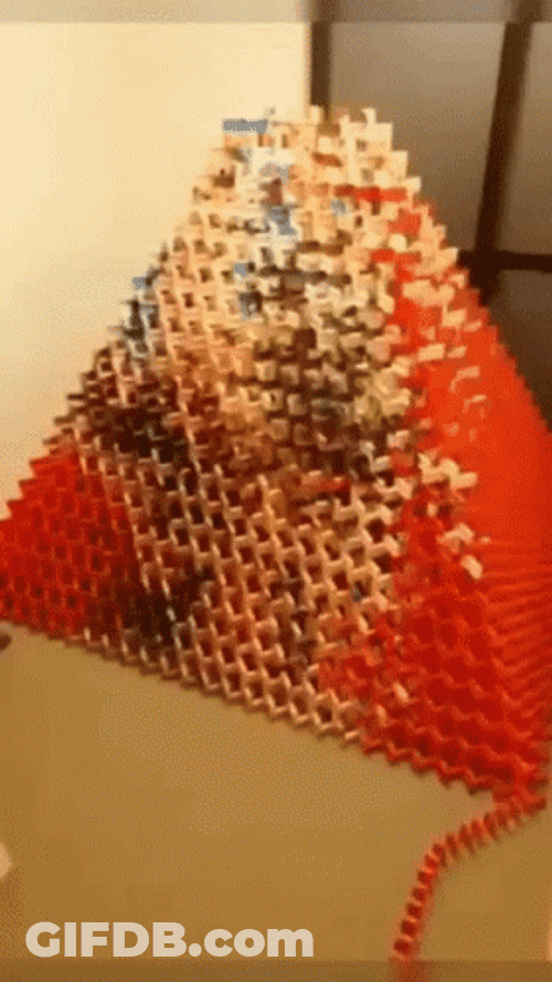 Mesmerizing Super Mario Dominos Falling GIF