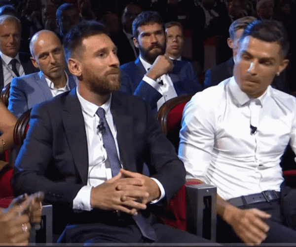 Messi And Ronaldo Sitting Together Awards Night GIF