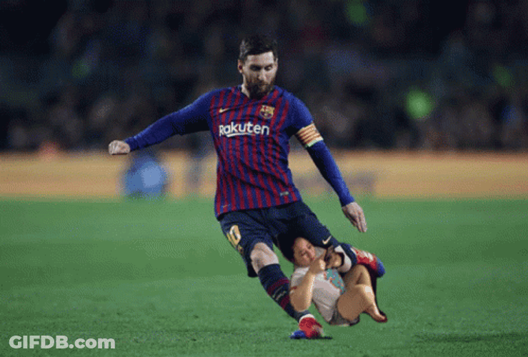 Messi Free Kick Girl Kicked Meme GIF