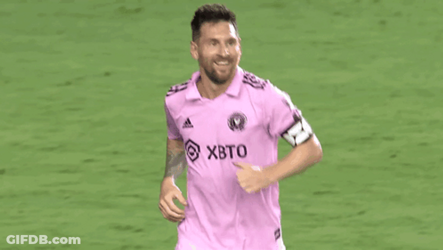 Messi Free Kick Goal Score Happy Jog GIF