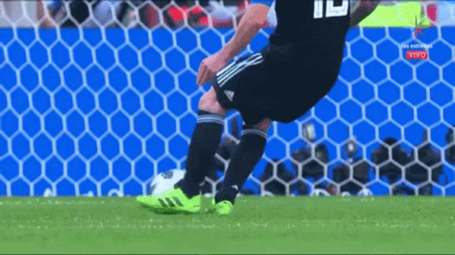 Messi Free Kick Wearing Black Jersey GIF