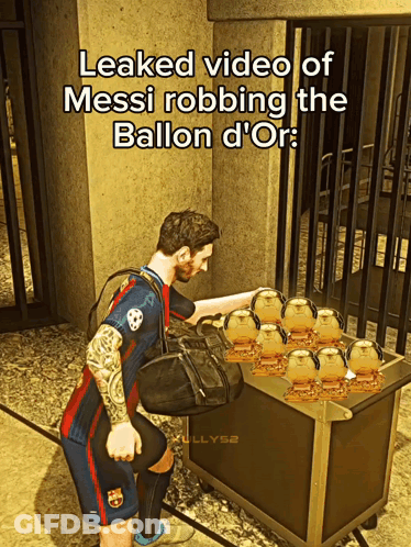 Messi Robbing Ballon D'Or GIF