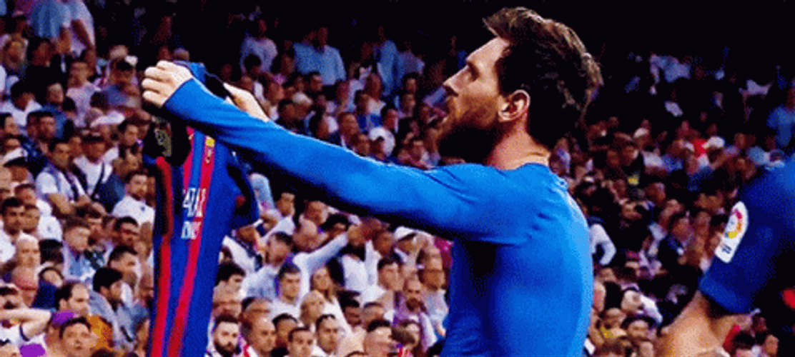Messi Showing Fans Jersey GIF