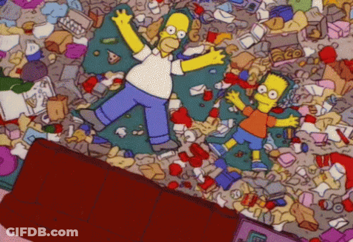 Messy Living Room The Simpsons Homer Bart GIF