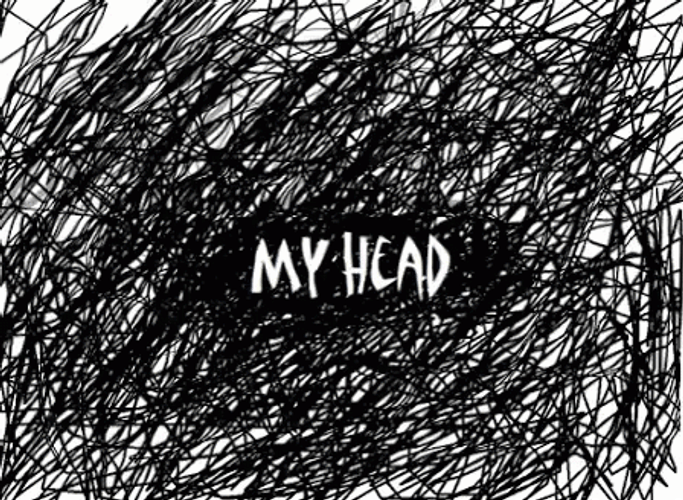 Messy Thoughts Overthinking Inside My Head GIF
