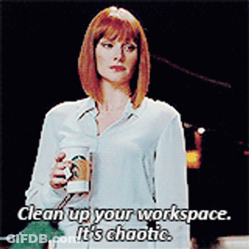 Messy Workspace Jurassic World Claire Dearing GIF