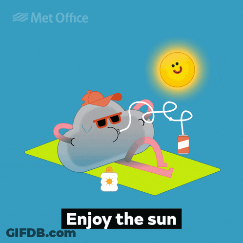 Met Office Ad Cloud Lying On Beach GIF