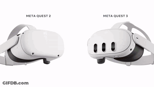 Meta Quest 2 Meta Quest 3S And Meta Quest 3S Are Shown GIF