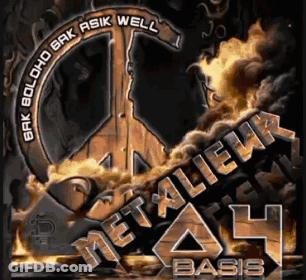Metal Ash Basis Logo With Peace Sign GIF