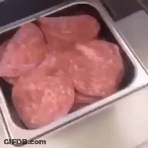 Metal Container With Sliced Meat GIF
