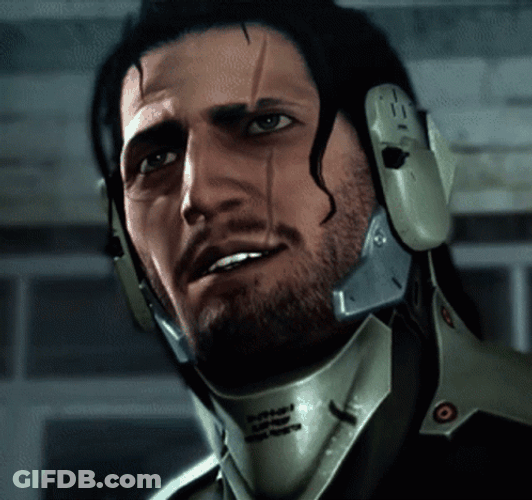 Metal Gear Jetstream Sam Rubbing Chin GIF