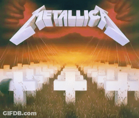 Metallica Album Cover Cemetery With Crosses GIF