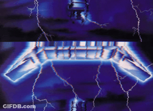Metallica Album Cover With Lightning Strikes GIF