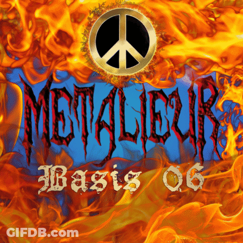 Metallica Basis 06 Album Cover With Peace Sign GIF