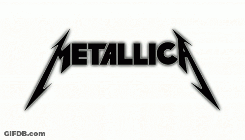 Metallica Is A Heavy Metal Band With A Logo That Looks Like A Pixel Art . GIF