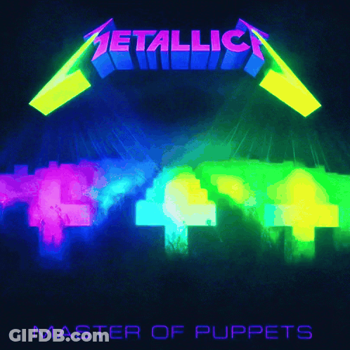 Metallica Master Of Puppets Album Cover Rainbow Colors GIF