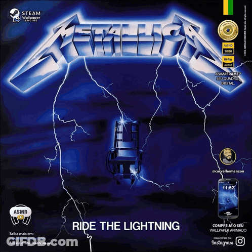 Metallica Ride The Lightning Album Cover Lightning Bolt GIF