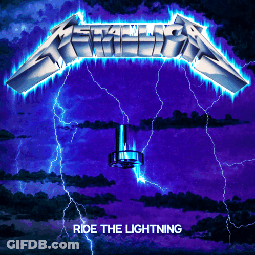 Metallica Ride The Lightning Album Cover Lightning Strike GIF
