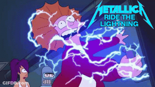 Metallica Ride The Lightning Futurama Poster GIF