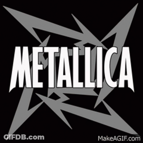 Metallica White On Red And Black Background GIF