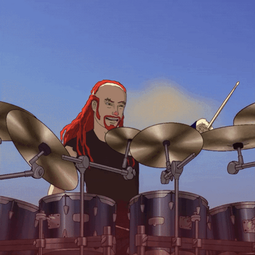 Metalocalypse Pickles Playing Drums GIF