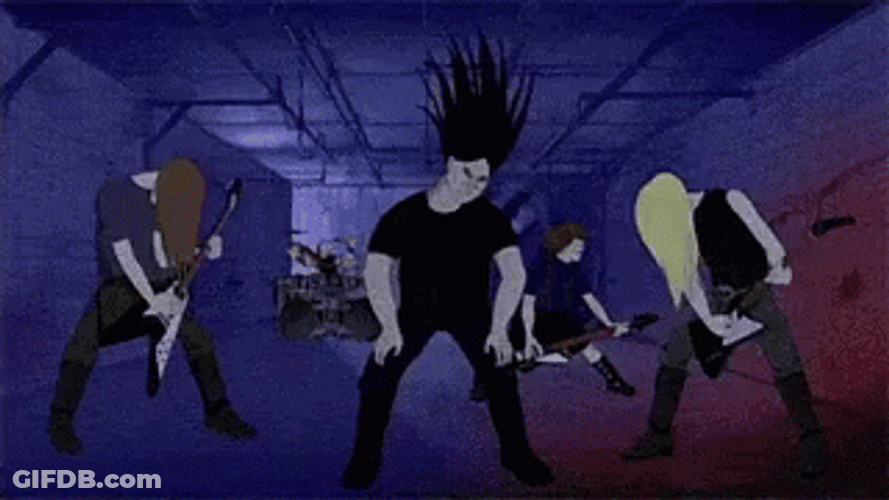 Metalocalypse Shaking Hair GIF