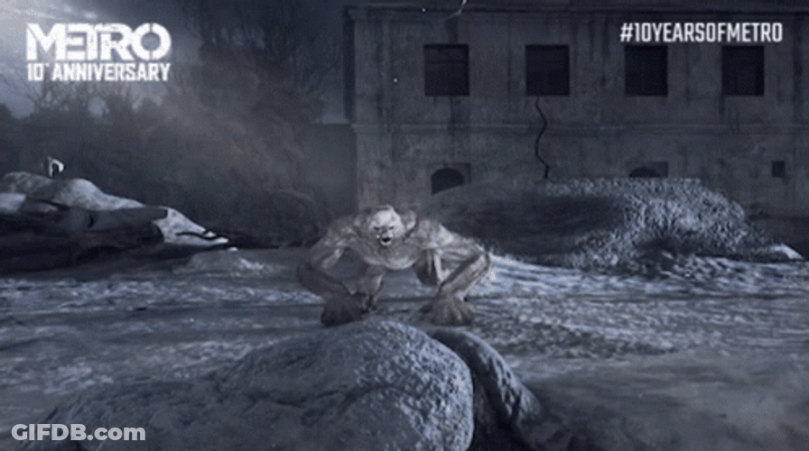 Metro 2033 Car Bumping Monster GIF