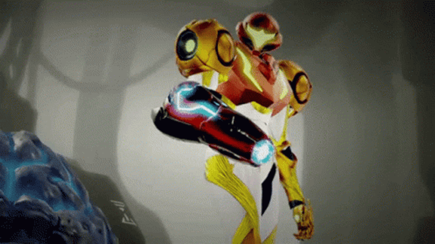 Metroid Attacking Using His Hand Armor GIF