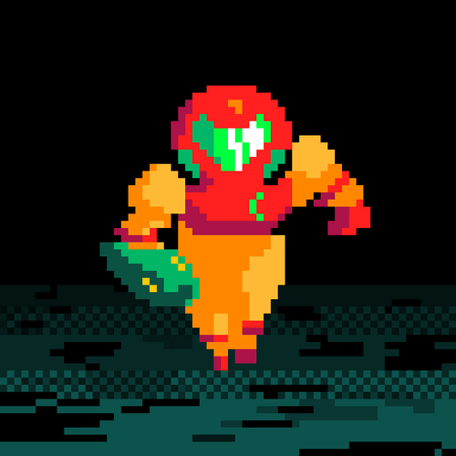 Metroid Pixel Running GIF