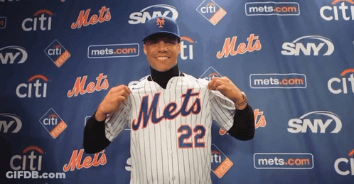 Mets Baseball Player Holding Jersey GIF