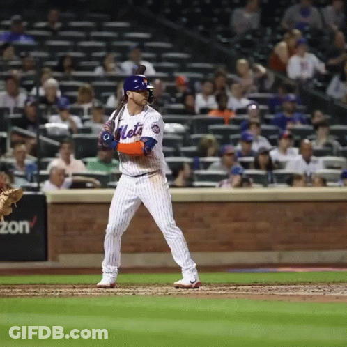 Mets Baseball Player Ready To Swing GIF