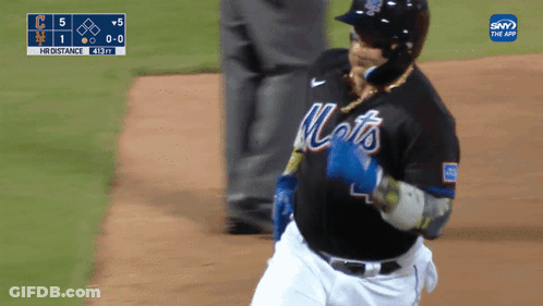 Mets Baseball Player Running On Base GIF