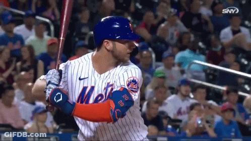 Mets Baseball Player Swinging Bat GIF