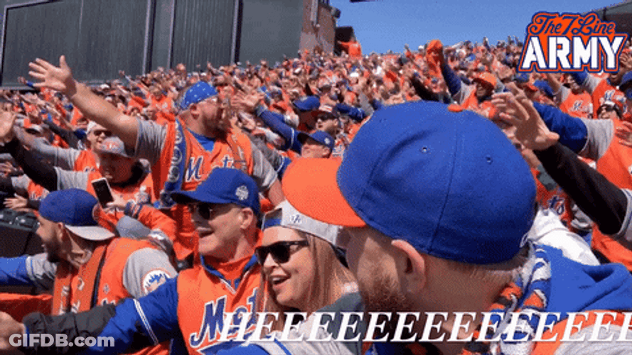 Mets Die Hard Fans Cheering GIF