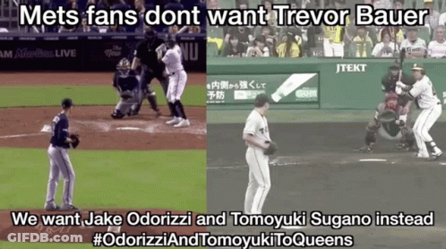 Mets Fans Don't Want Trevor Bauer Want Jake Odorizzi And Tomoyuki Sugano Instead GIF